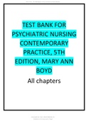 Test Bank for Psychiatric Nursing Contemporary Practice 5th Edition Mary Ann Boyd all chapters Updated