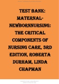 Test Bank Maternal-Newborn Nursing The Critical Components of Nursing Care, 3rd Edition, Roberta Durham, Linda Chapman 