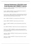 Financial Mathematics   Bundled Exam Questions and CORRECT Answers
