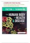  COMPLETE TEST BANK&colon; The Human Body in Health & Disease - Softcover 7th Edition by Kevin T&period; Patton PhD &lpar;Author&rpar; latest update&period;