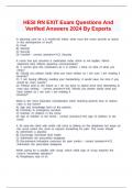 HESI RN EXIT Exam Questions And Verified Answers 2024 By Experts