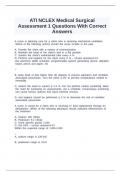  ATI NCLEX Medical Surgical Assessment 1 Questions With Correct Answers