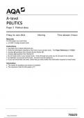 AQA A LEVEL POLITICS PAPER 3 QUESTION PAPER PAPER JUNE 2024 -7152&sol;3