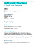 NURS 624&lpar;10&period;1 SOAP Note&period;&rpar;
