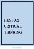 HESI A2 Latest Critical Thinking Exam 2021.