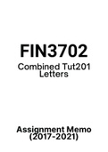 FIN3702 - Assignment Tut201 feedback (Questions & Answers) (2017-2021) 