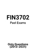 FIN3702 - Exam Question PACK (2013-2021)