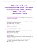 NUR2755 / NUR 2755 Multidimensional Care IV Final Exam Review | Already Rated A Guide | LATEST 2021/2022 | Rasmussen College