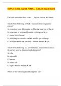 IUPUI BIOL-N261 FINAL EXAM 2024&sol;2025