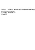 Test Bank - Maternity and Pediatric Nursing (3rd Edition) by Ricci, Kyle, and Carman VERIFIED DOCUMENT.