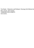 Test Bank - Maternity and Pediatric Nursing &lpar;3rd Edition&rpar; by Ricci&comma; Kyle&comma; and Carman VERIFIED DOCUMENT&period;