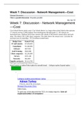 MIS 589 Week 7 Discussion - Network Management-Cost