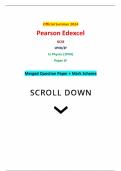Official Summer 2024 Pearson Edexcel GCSE 1PH0&sol;2F In Physics &lpar;1PH0&rpar; Paper 2F Merged Question Paper &plus; Mark Scheme