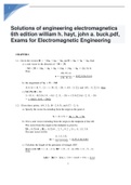 Solutions of engineering electromagnetics 6th edition william h. hayt, john a. buck.pdf, Exams for Electromagnetic Engineering