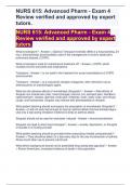 NURS 615&colon; Advanced Pharm - Exam 4 Review verified and approved by expert tutors&period;