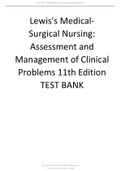 Test Bank For Lewis's Medical-Surgical Nursing Assessment and Management of Clinical Problems 11th Edition Updated