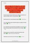 Portfolio Analysis Certification Exam Questions with Correct Verified Solutions 100&percnt; Guaranteed Pass