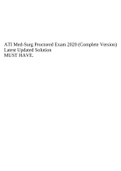 ATI Med-Surg Proctored Exam 2020 &lpar;Complete Version&rpar; Latest Updated Solution