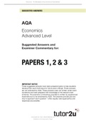 ECON AQA CORRECT ANSWERS ALL PAPERS 2021.