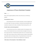 NR 501 Week 4 Assignment; Importance of Theory Worksheet Template.