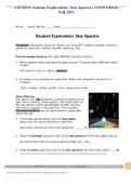 GIZMOS Student Exploration: Star Spectra (ANSWERED) Fall 2021