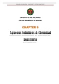 Chapter 9 : Aqueous Solutions & Chemical Equilibria 