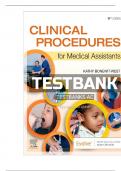 Test Bank for Clinical Procedures for Medical Assistants&comma; 11th Edition by Bonewit-West&comma; Complete Chapters 1 - 23&comma; Updated Newest Version
