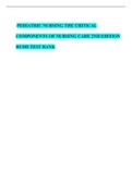 PEDIATRIC NURSING THE CRITICAL COMPONENTS OF NURSING CARE 2ND EDITION RUDD TEST BANK 