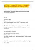 DIETARY MANAGER EXAM 2024&sol;2025 WITH 100&percnt; ACCURATE SOLUTIONS