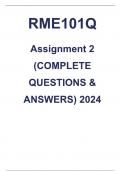 RME101Q Assignment 2 2024