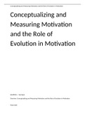 Conceptualizing and Measuring  Motivation and the Role of Evolution in  Motivation test bank