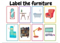 Flashcards Fun Learning of Furniture | Label the Pictures | Printable & Poster