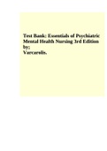 Test Bank For Essentials Of Psychiatric Mental Health Nursing 3rd Edition By Varcarolis&period;