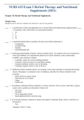 NURS 615 Exam 3 Herbal Therapy and Nutritional Supplements &lpar;2021&rpar;