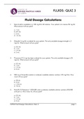 Fluid Dosage Calculations Quiz 3 2021/2022 GRADED A, WITH KEY ANSWERS