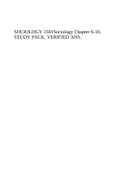 SOCIOLOGY 1501 Chapter 6-10. STUDY PACK. VERIFIED ANS.