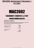 MAC2602 Assignment 2 Semester 1 & 2 2021
