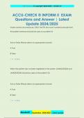 ACCU-CHECK &reg; INFORM II EXAM Questions and Answer &vert; Latest  Update 2024&sol;2025