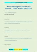 TRT Terminology Questions and  Answer &vert; Latest Update 2024&sol;2025