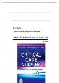 Test Bank For Critical Care Nursing- Diagnosis and Management &comma;9th Edition by Urden Chapter 1-41&vert;Complete Guide 2024&vert; Grade A&plus;&period;