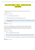 NSG 6002 WEEK 1 QUIZ &ndash; QUESTION AND ANSWERS