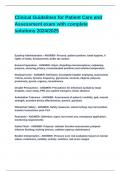 Clinical Guidelines for Patient Care and Assessment exam with complete solutions 2024&lowbar;2025&period;