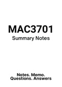 MAC3701 - Summarised NOtes 