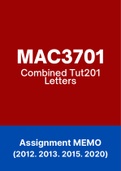 MAC3701 - Combined Tut201 Letters (2012-2020)