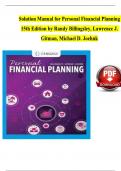 Solution Manual for Personal Financial Planning 15th Edition by Randy Billingsley&comma; Lawrence J&period; Gitman&comma; Michael D&period; Joehnk