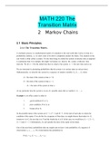Summary MATH 220 The Transition Matrix
