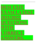 HESI EXIT EXAM LATEST 2021/2022 QUESTIONS WITH CORRECT ANSWERS.