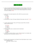 HESI V2 MATH- GRADE A&plus;