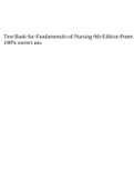 Test-Bank-for-Fundamentals-of-Nursing-9th-Edition-Potter. 100% correct ans.