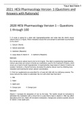 Pharm Hesi Practice Q&A pharmacology 2020-2021 practice exam questions and answers 100&percnt; scored new solution